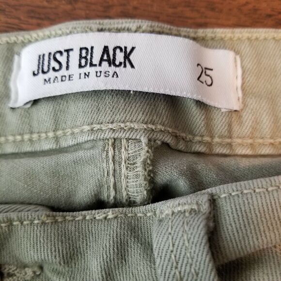 Just Black Womens Jeans Pants Size 25 Green Stretch Tapered SF67 - Picture 7 of 8